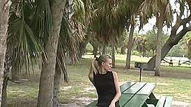blonde milf mindy yummymama flashes her petite slutty curves in public outdoors
