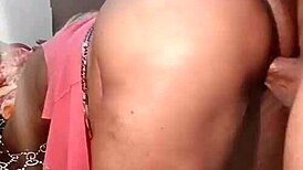 Nigarchrist petal bends over shaved pussy for retro doggystyle monster cock slamming