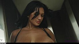 Sanktor's Curvy BBW Native American Babe Fingers to Climax