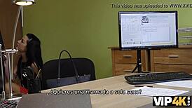 unemployed morena czech teen strips for cash interview fucking her tight pussy european style