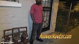 STRAWBERRY THREESOME POUNDED BY MONSTER COCKS IN THE HOOD!