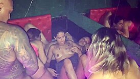 brother joins girlfriend's swingers orgy ripping clothes for anal