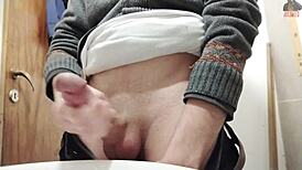 Skinny Amateur Jerks Monster Cock After Quick Cum