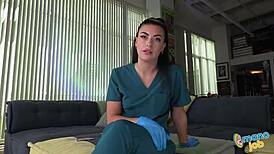 nurse gal ritchie cures patient frustration with intimate wet pussy fuck