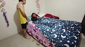 A perverted old man gives in and pounds his busty big-assed stepdaughter hard