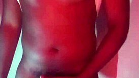 labeto strokes monster cock under red lights exploding huge cumshot load