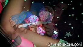 Crush Girls Romi Fills Shaved Pussy with Toys Deep