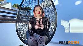 ugh, angie babydoll's curvy latina ass rides that chocolate dick