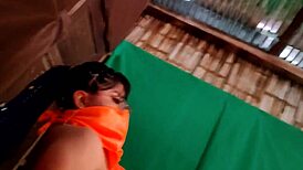 Stepsister punished with doggystyle in garage while wife is away