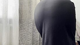 hot algerian milf gets SO horny cleaning her big tits and ass shaking