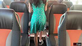 dude, you pull out your huge cock on this bus?? girl grabs it for deep handjob and swallow!