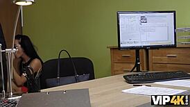 unemployed morena czech teen strips for cash interview fucking her tight pussy european style