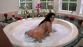 god i love pounding my milf masseuse's stockings fishnets heels in hot tub jacuzzi big cock facial cumshot