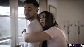 Pervy Stepbrother Kisses And Gropes Gia Stepsister's Big Tits Rough