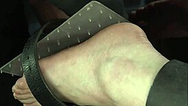 hey check this redhead slave gagging deep on dildo while bound in device bondage