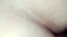 naughty slut takes huge interracial anal creampie pushes all cum out
