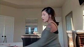 Huge fake tits tease boobs in seductive jiggle show