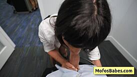 horny office slut sasha pearl sucks fat cock at work 💦 gets deep 😍