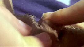 her big clit throbs to intense orgasm closeup view