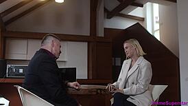 Older Boss Hands New Secretary His Thick Cock for Creampie!