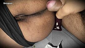 stepmom begs for ass play and cum all over it