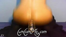 Hey Cumcamme's juicy big ass rides that water bottle deep in her tight hole 🍑💦🔥