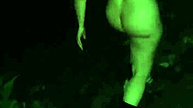 cute jungle whore friend bends for wild forest ass fuck