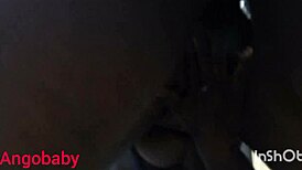 Black skinny pussy stretched rough outdoors till she cums hard