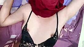 hijab girl stuffs vibrator and cock in pussy at once heavy lust 🔥💦