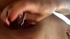 wanna watch this black babe finger her pussy deep in the steamy shower play?