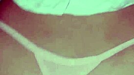 sexy filipina takes doggystyle double penetration from dick and vibrator in thong panties pov.