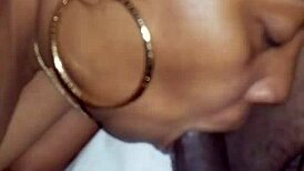 who wouldn't love this gorgeous black milf slurping dick and balls so hungrily??