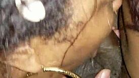 who wouldn't love this gorgeous black milf slurping dick and balls so hungrily??