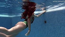 diana rius strokes her hot tits and body all underwater in bikini
