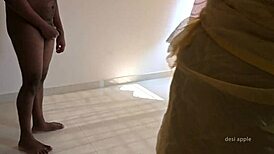 Indian maid strips and fucks her devar's thick cock wildly