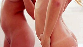 Hot Lesbian Lovers Tease In Steamy Shower