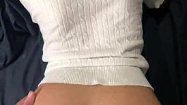 Petite Thai teen's tight pussy stretched by huge white cock ending in creampie