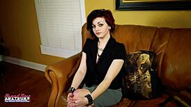 inked busty coed marcie deepthroats then shaved pussy pounded pov wild