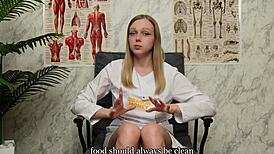 She guides him to lick her pussy right