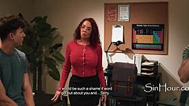 teacher kiki daire blackmailed into double penetration by student parker ambrose