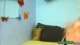 blonde pregnant beauty flaunts huge boobs on live webcam show