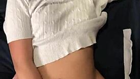 Petite Thai teen's tight pussy stretched by huge white cock ending in creampie