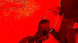 being all submissive to that young stud in lingerie while he fists her tight pussy