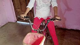 village girl gets fucked on bicycle caught by friends