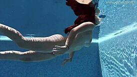 diana rius strokes her hot tits and body all underwater in bikini