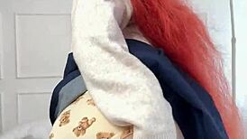 Think this redhead college uniform slut deserves private spanking on her narrow punished ass?