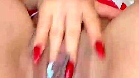 latina squirts big clit solo masturbation