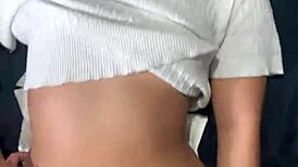 Petite Thai teen's tight pussy stretched by huge white cock ending in creampie