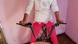village girl gets fucked on bicycle caught by friends
