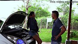 Mechanic Tommy Miller Fixes Sexy Milf's Car Then Pounds Her Big Pussy and Ass Deep